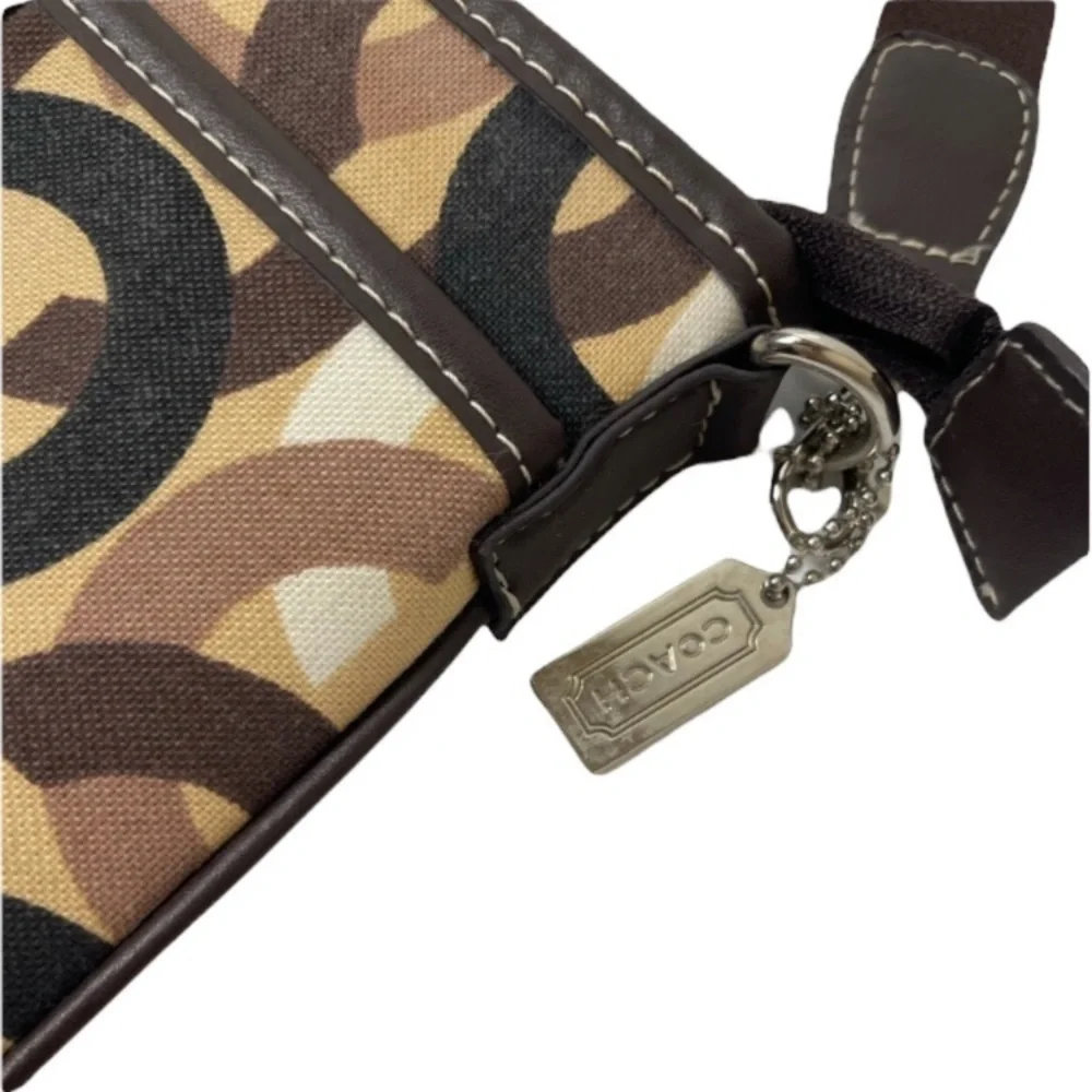 Coach Crossbody Purse Shoulder Bag Luxury Designer Monogram Tan Brown Multicolor